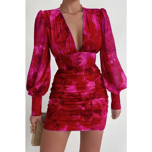 Runaway The Label Litsa Dress Pink/Red, Sexy,  NWT, NEW, SZ XS or  SZ 2 - Picture 1 of 10